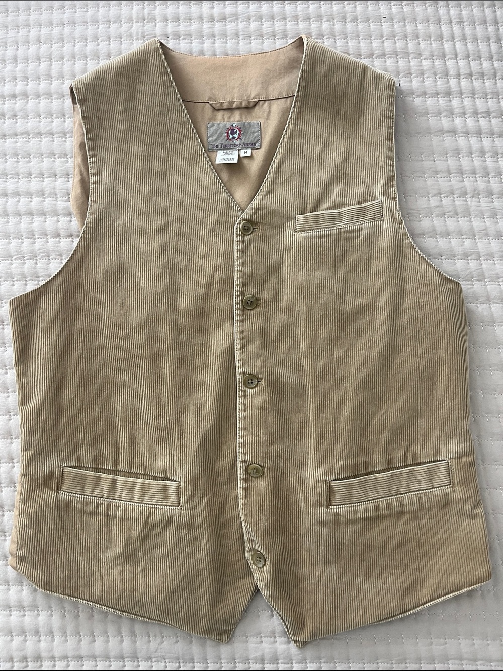 The Territory Ahead Men's Corduroy Vest in Tan